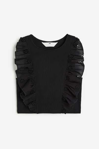 Camisa negra niña H&M eyelet – Kima Shop HN