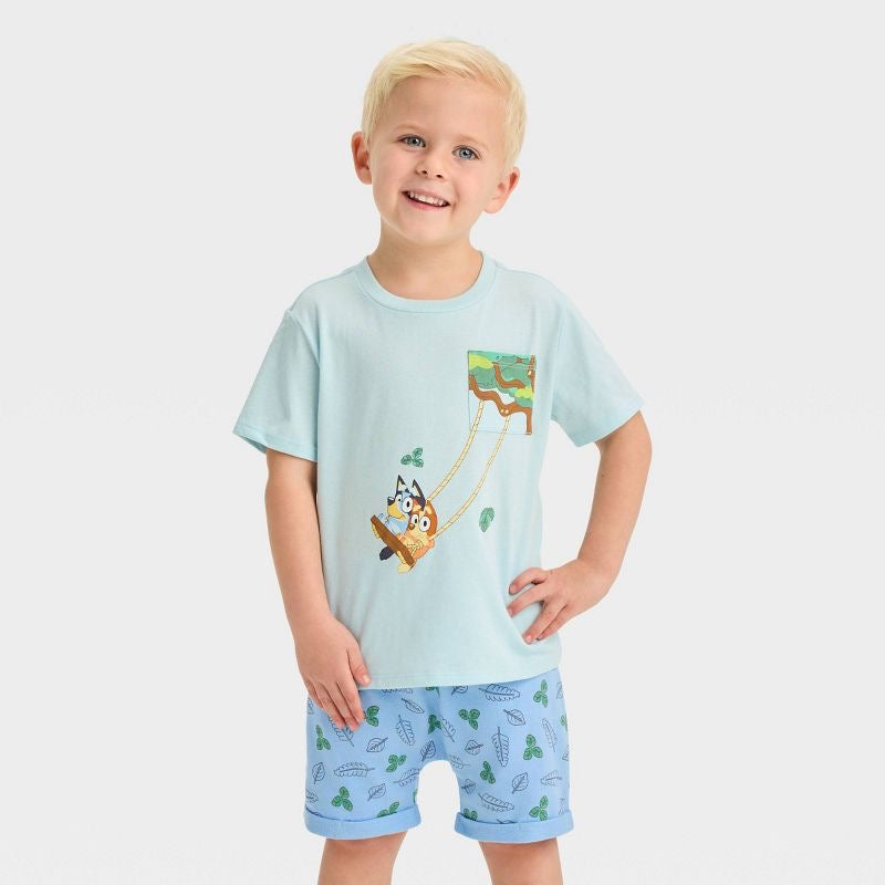 Set 2 piezas short camisa Bluey niño