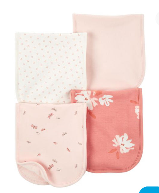 Set 4 toallas para eructar bebe niña