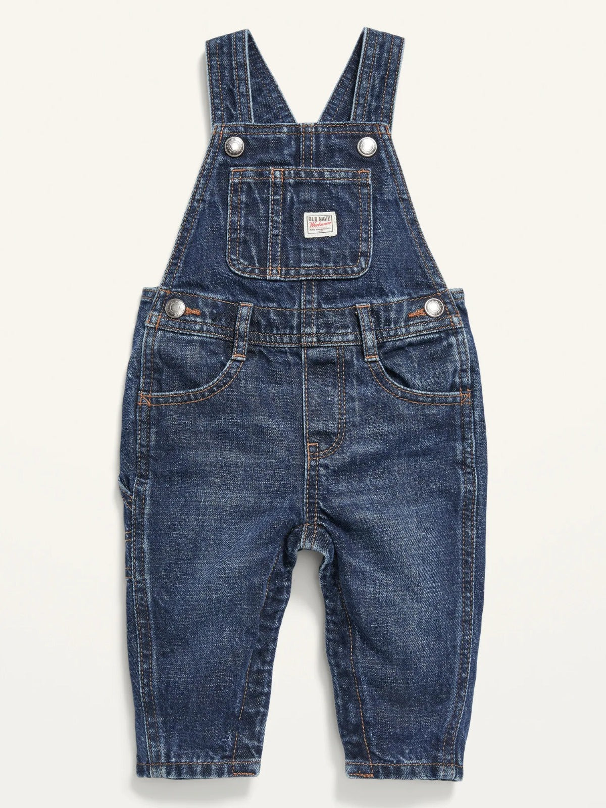 Overall Jeans Old navy UNISEX con botones y etiqueta enfrente de tela