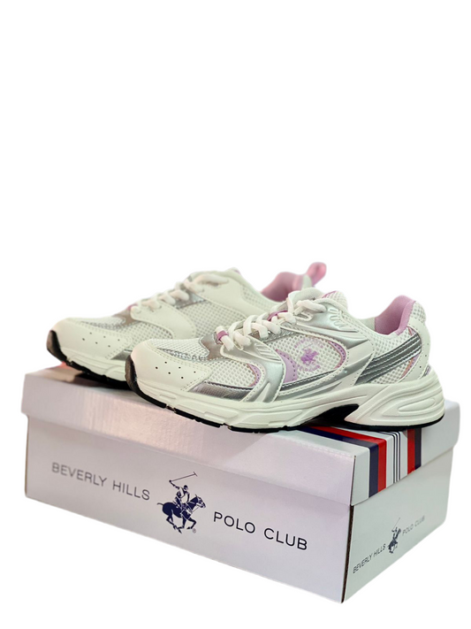 Tenis blanco morado Polo adulto mujer o niña grande JENNY-WHPP-W5-B