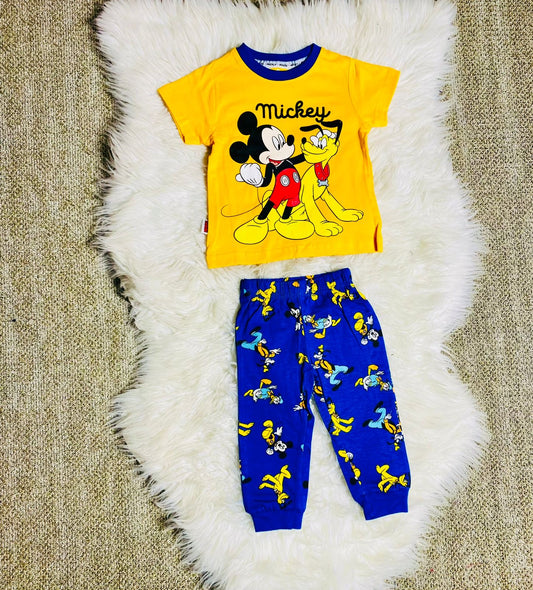 Set 2 piezas pijama Mickey camisa amarilla niño