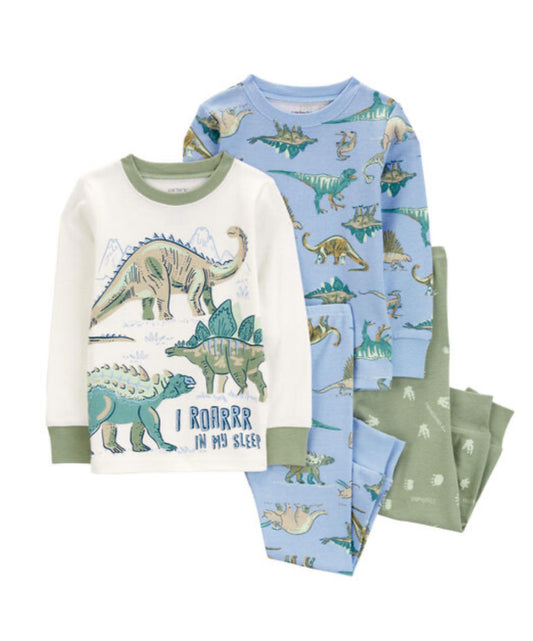 Pijamas Set 4 piezas Carters niño dinosaurios