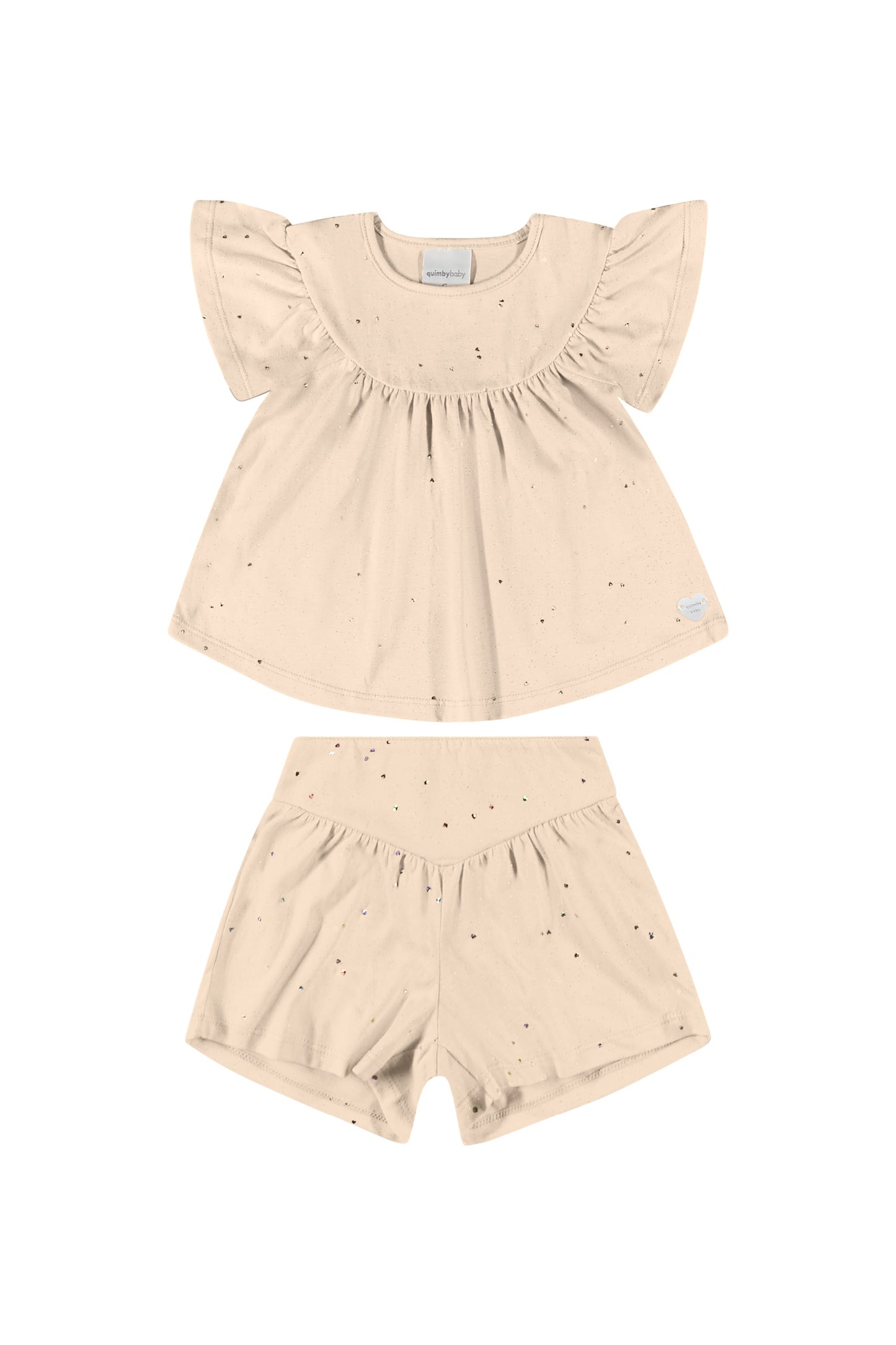 Set 2 piezas quimbykids short y camisa beige 34168