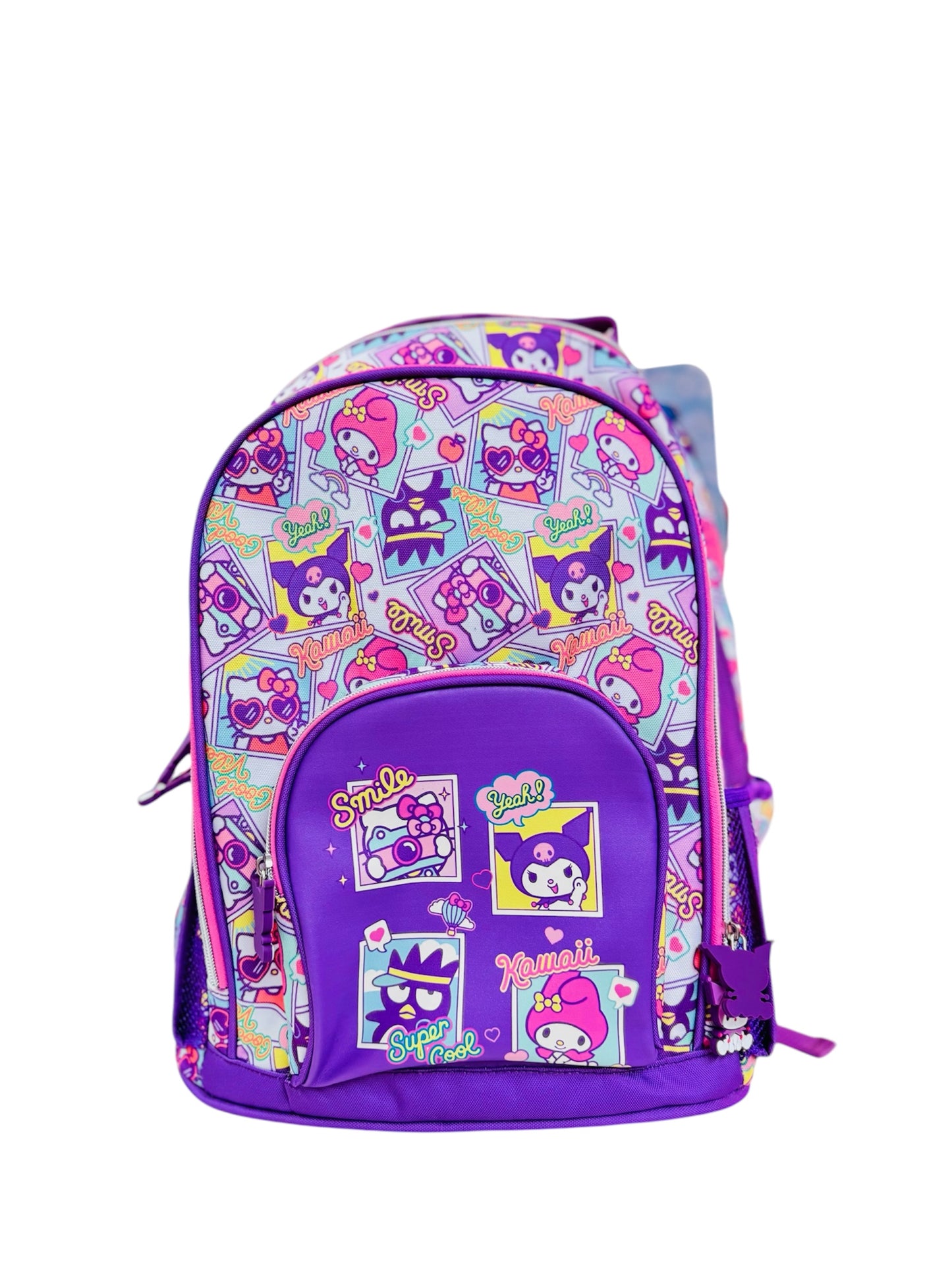 Mochila Hello Kitty Kuromi  morada mediana niña 17 pulgadas