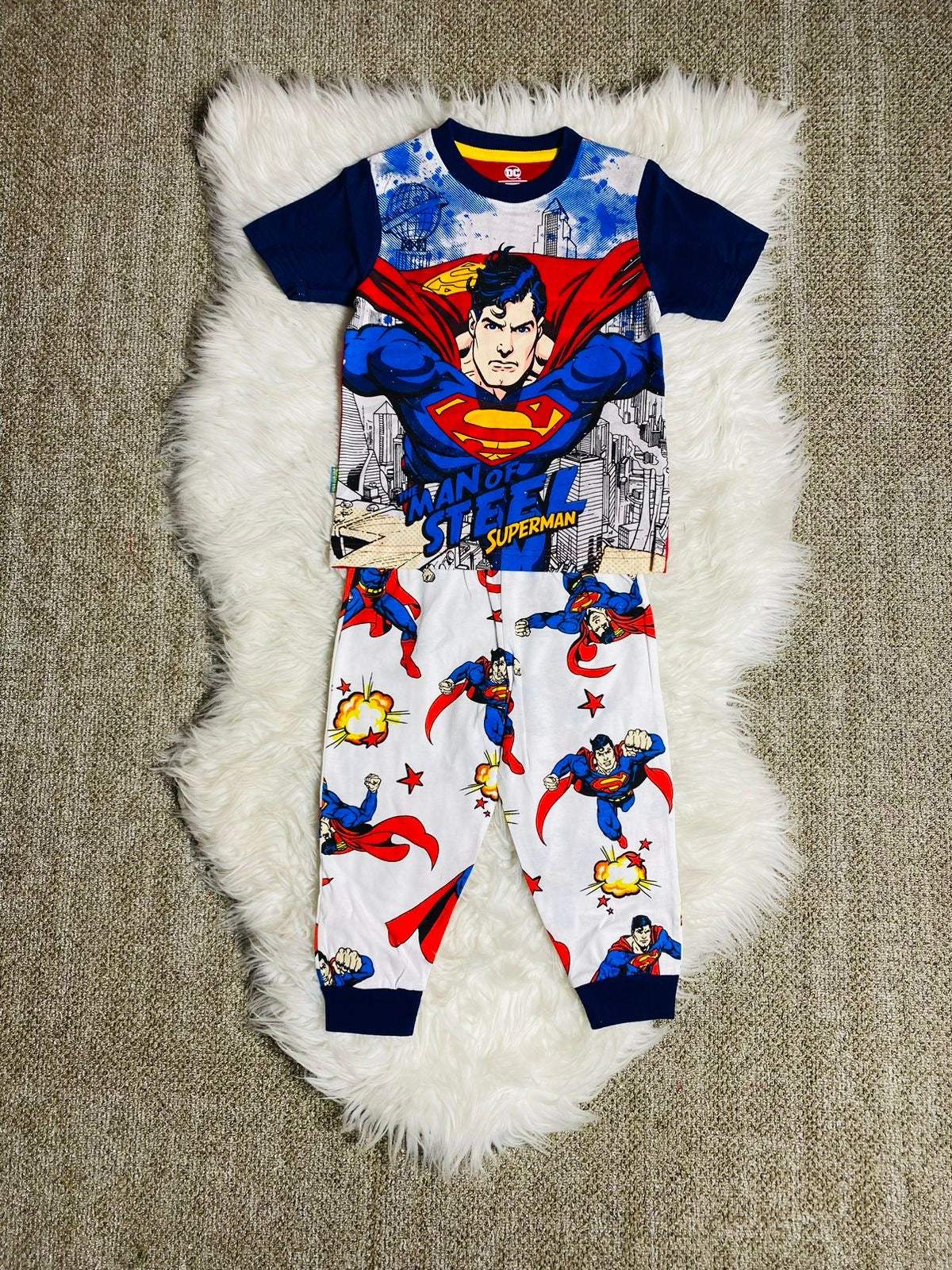 Set 2 piezas pijama superman niño