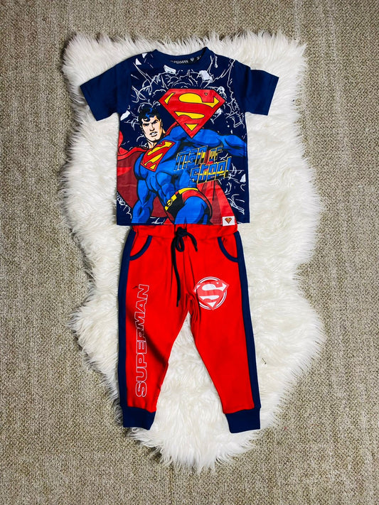 Set conjunto 2 piezas superman camisa azul niño