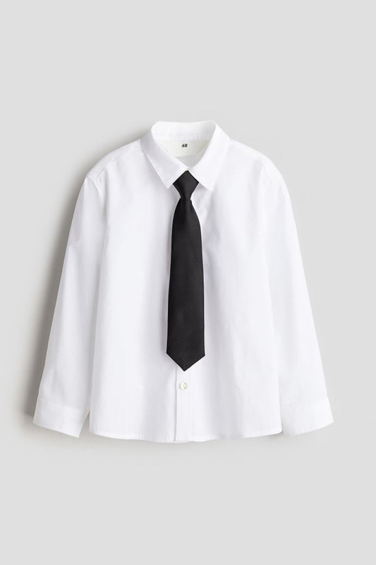 Camisa blanca formal corbata incluida niño H&M