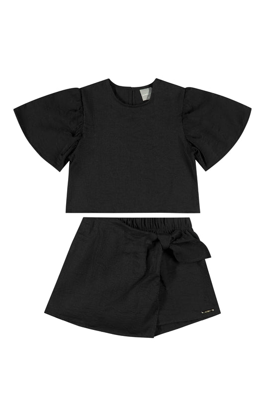 Set 2 piezas quimbykids short y camisa negra 34172