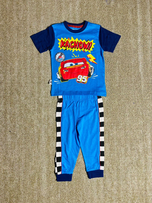 Set 2 piezas pijama azul cars niño