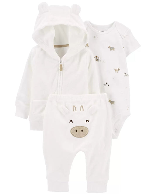 Set 3 piezas Carters bebe niño mameluco pantalon sueter