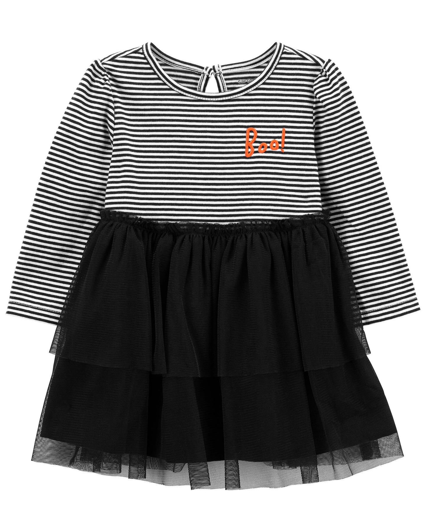 Vestido negro tutu rayas Carters