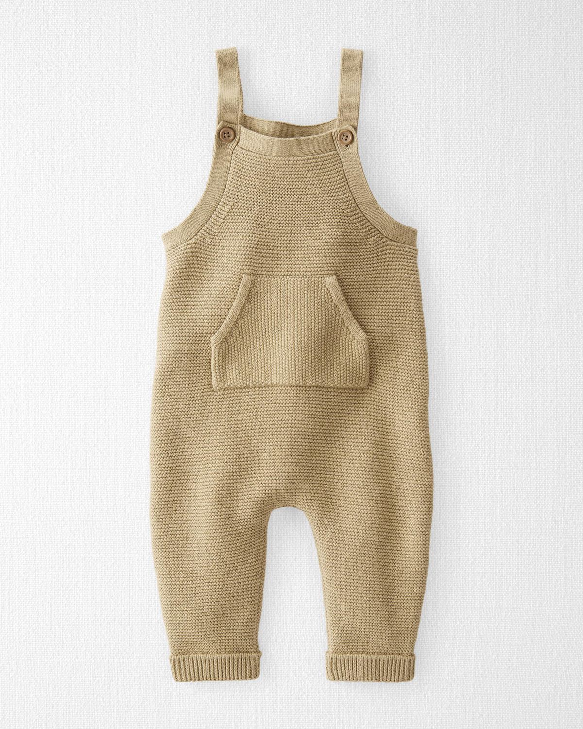 Overall carters bebe niño niña beige café unisex neutro tejido