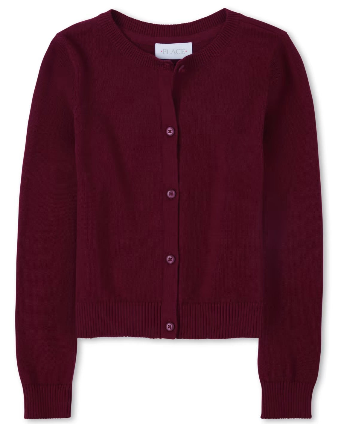 Sueter rojo vino cardigan place niña