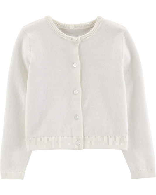 Sueter blanco cardigan carters niña