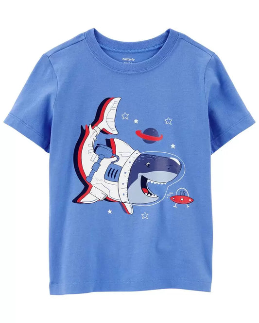 Camisa azul tiburon Carters niño