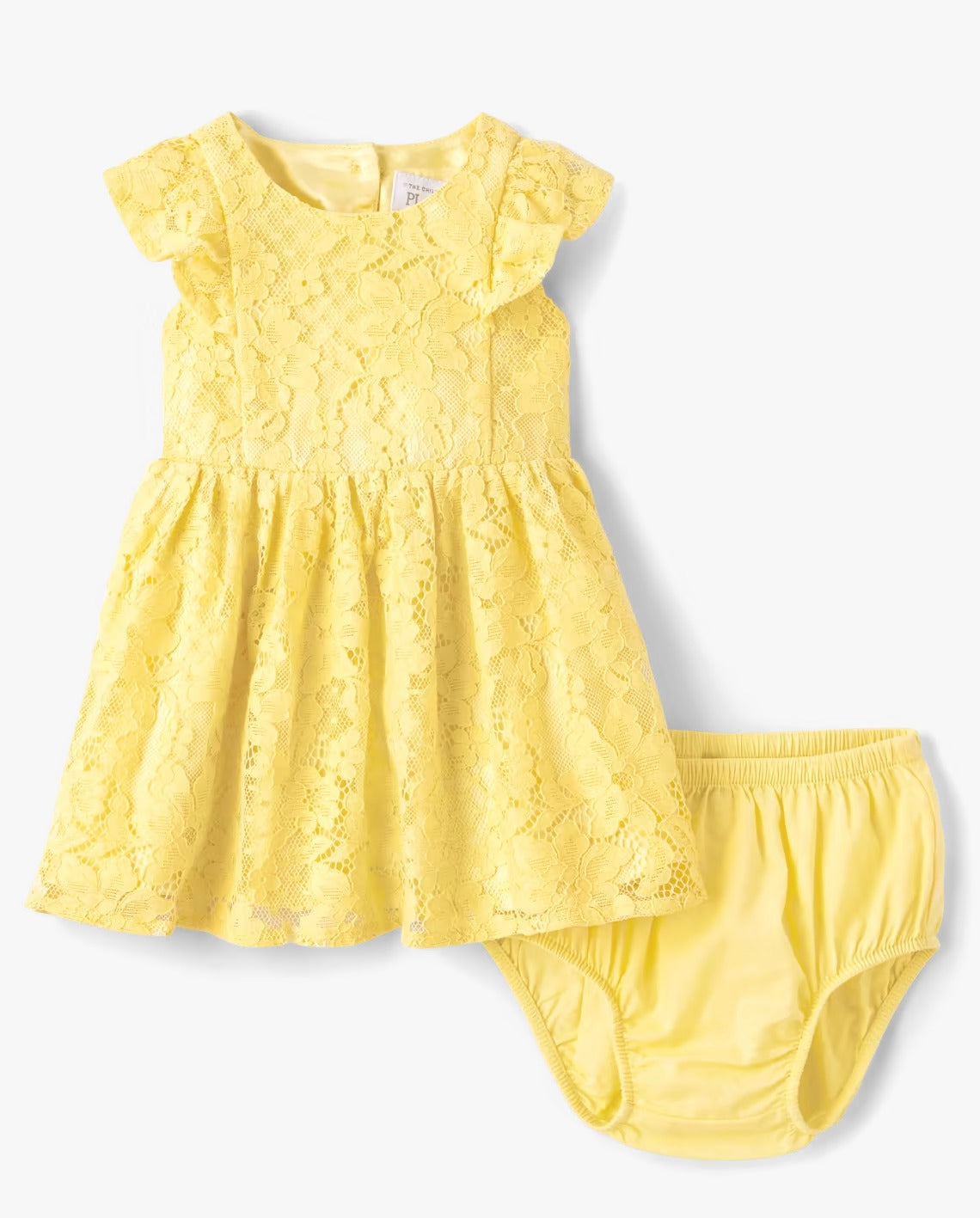 Vestido amarillo blonda bebe niña Childrens Place