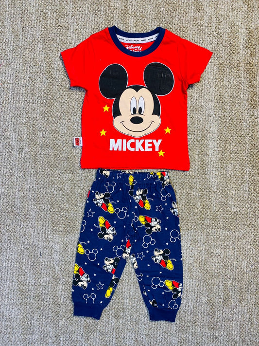 Set 2 piezas pijama Mickey camisa roja niño