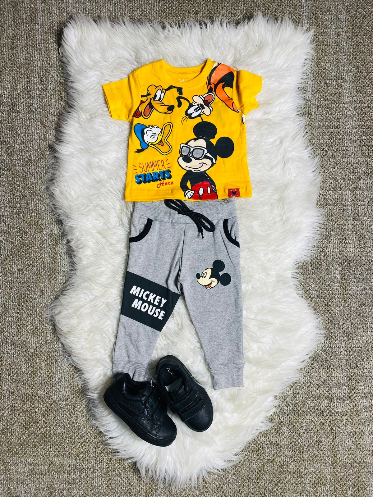 Set 2 piezas pijama Mickey camisa amarilla niño