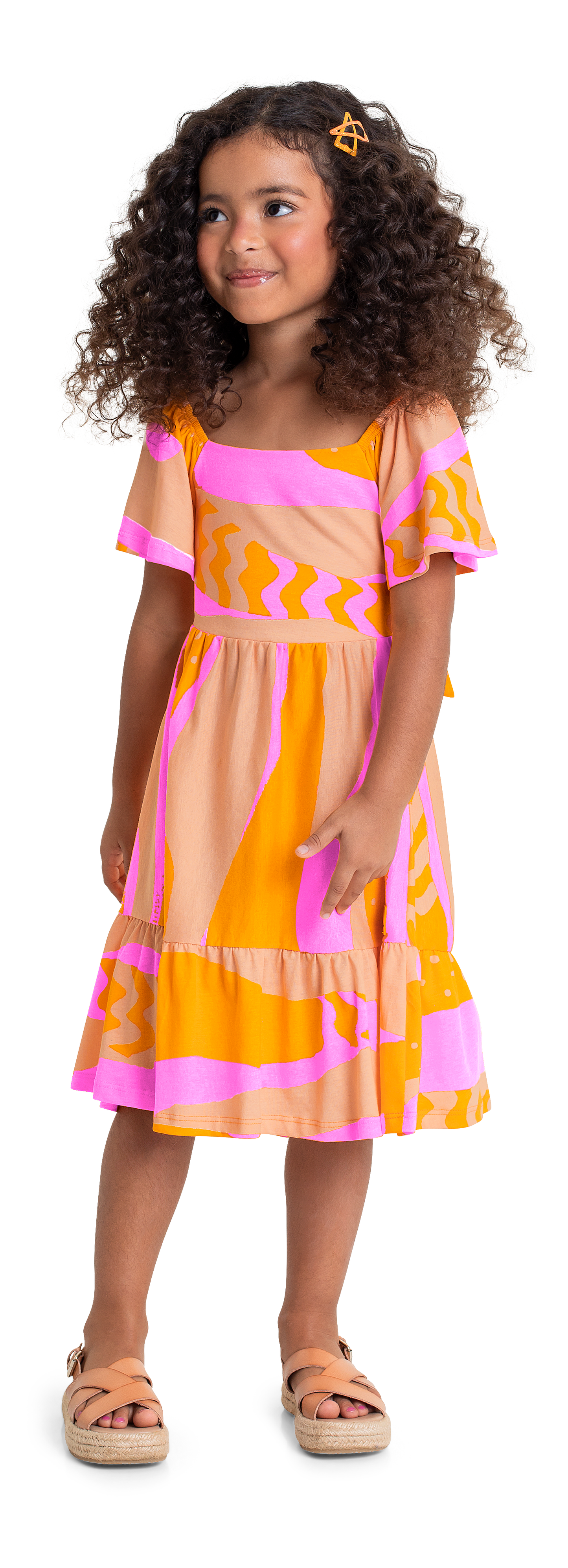 Vestido colores amarillo rosado quimbykids niña 34177