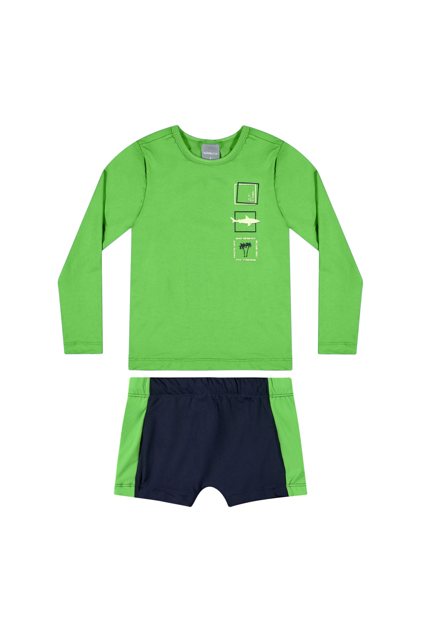 Traje de baño 2 piezas niño quimby color verde 34288 - 150146