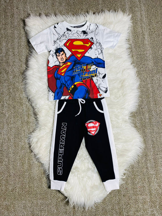 Set conjunto 2 piezas superman camisa blanca niño