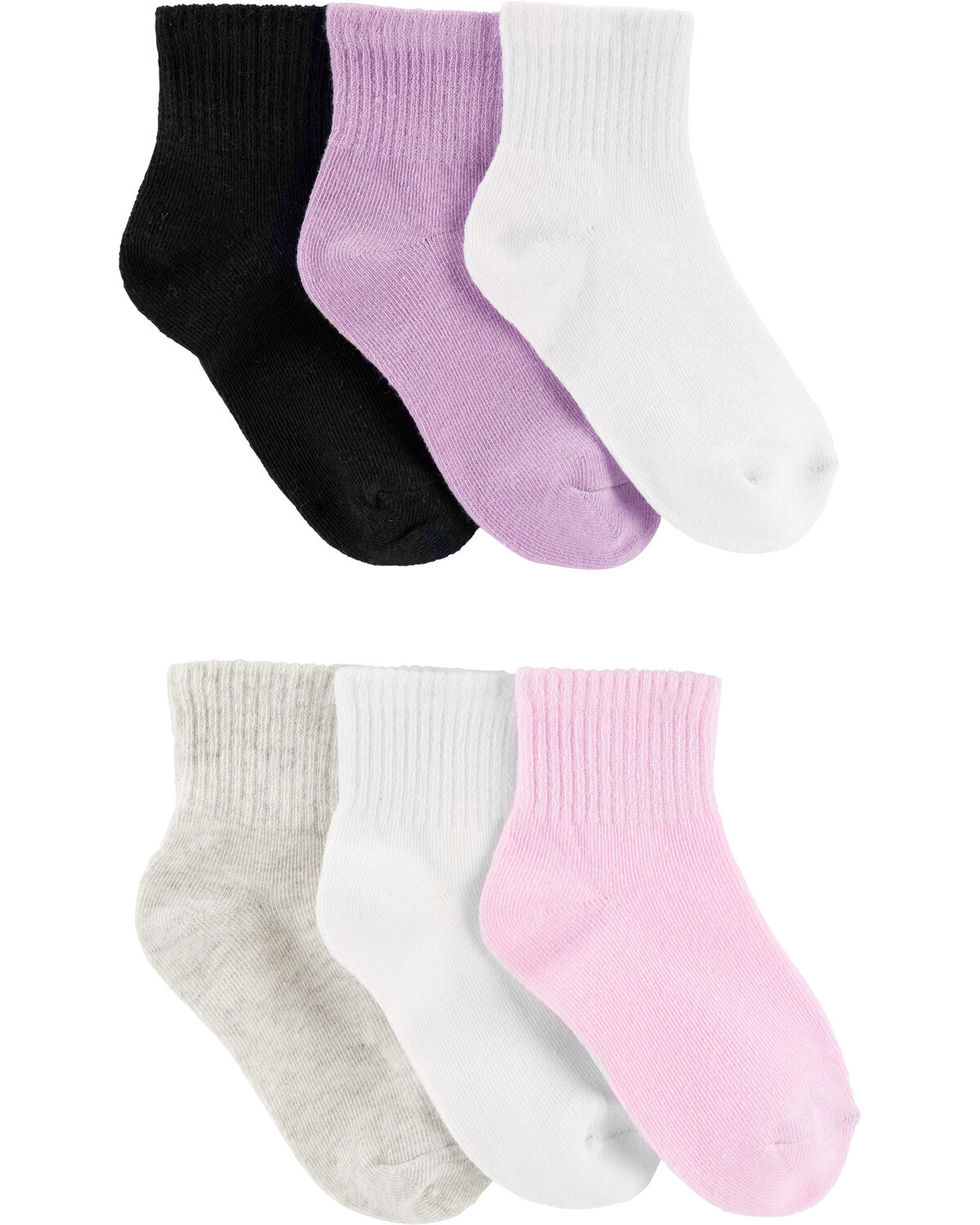 Set de 6 Calcetines Cartersblanco morado rosado azul gris beige