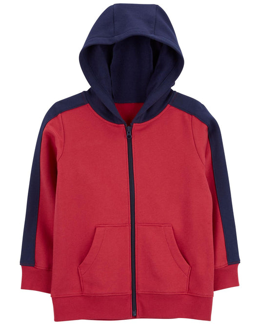 Sueter rojo azul con gorro Carters niño  hoodie