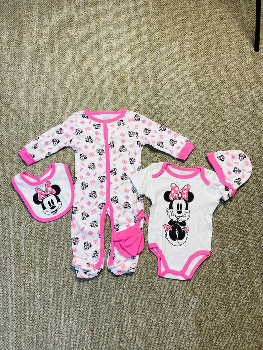 Set 5 piezas Minnie Disney rosado bebe niña