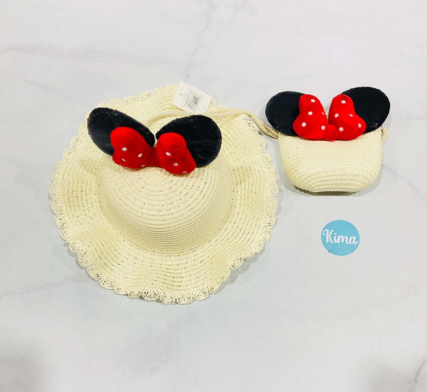 Sombrero niña Minnie beige claro