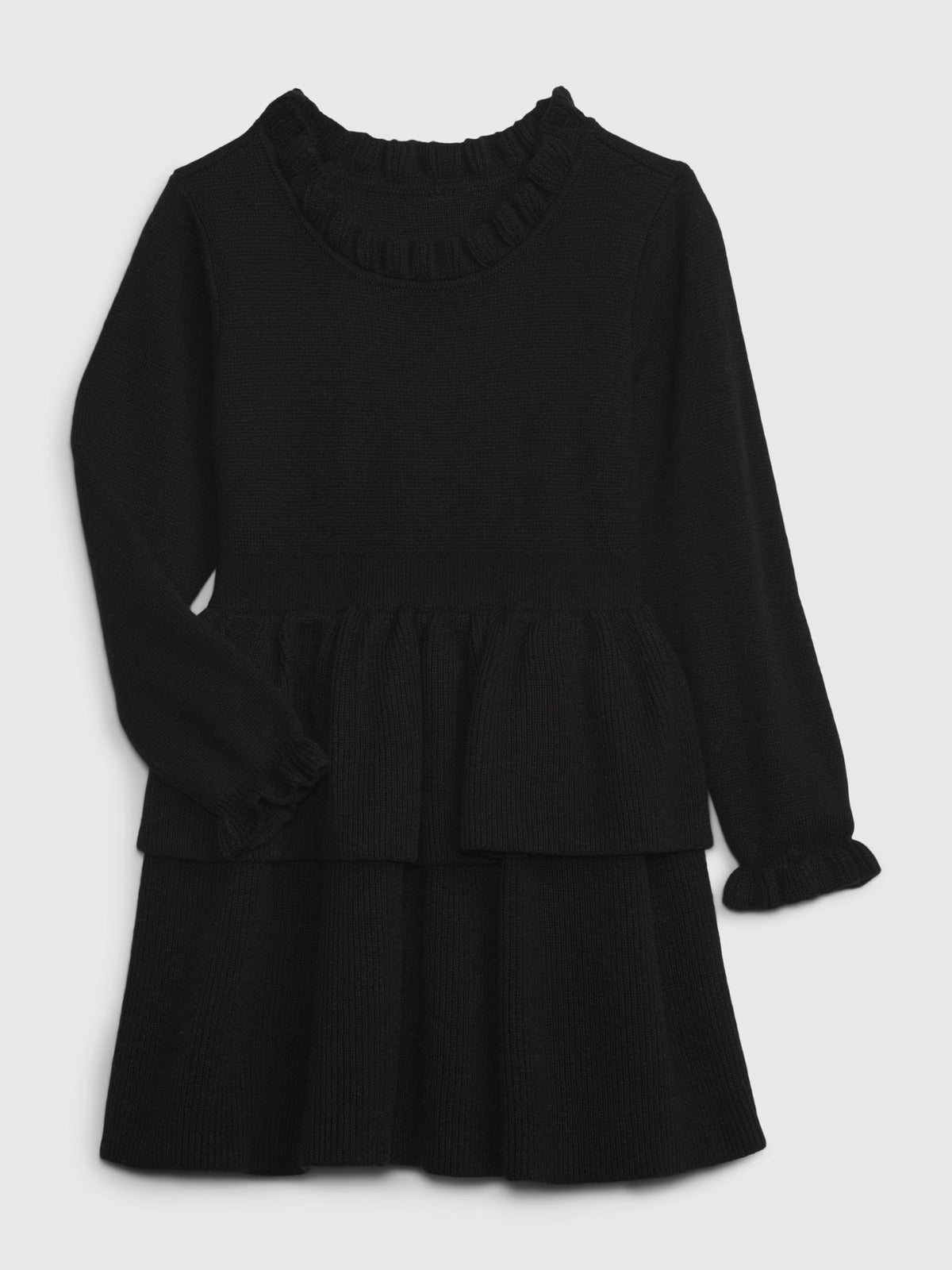 Vestido negro revuelos coello alto Gap niña