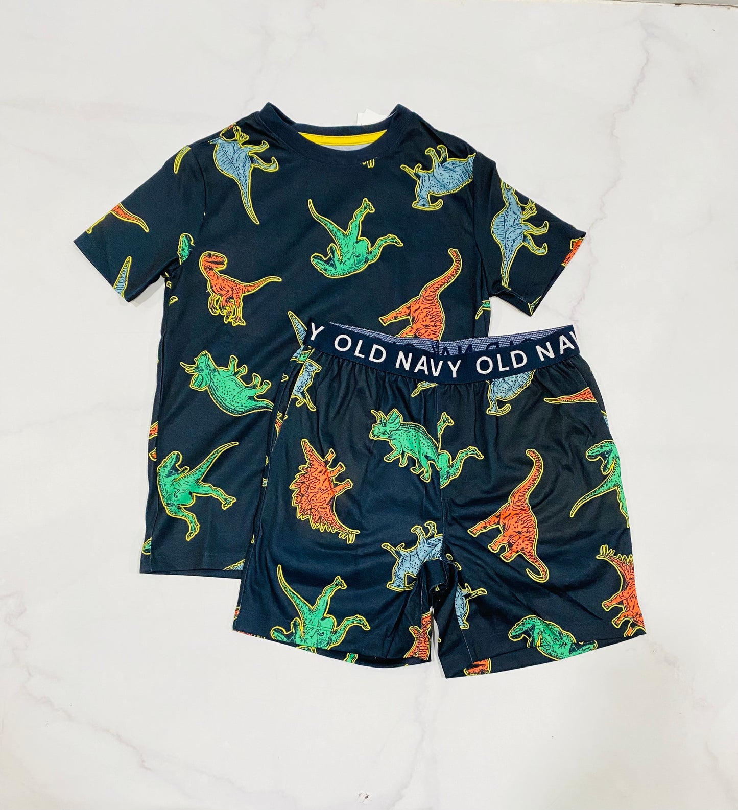 Set 2 piezas azul dinosaurios old navy niño