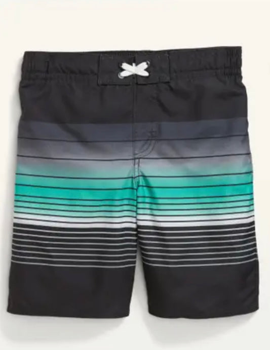 Calzoneta Short traje de baño rayas verde negro old navy niño