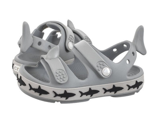 Crocs tiburón niño gris