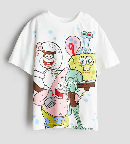 Camisa blanca Bob Sponga H&M niña