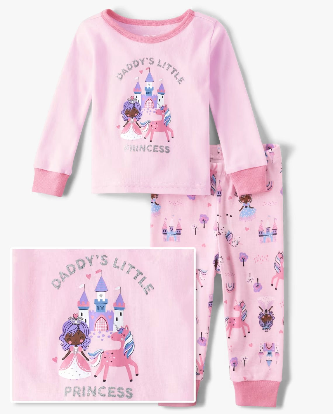 Set pijamas niña 2 piezas unicornios castillo princesas Childrens place  47491056