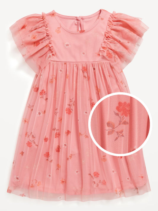 Vestido rosado flores old navy niña 88998640