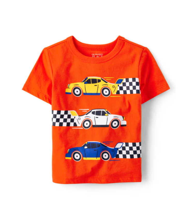 Camisa anaranjada carros Childrens Place niño