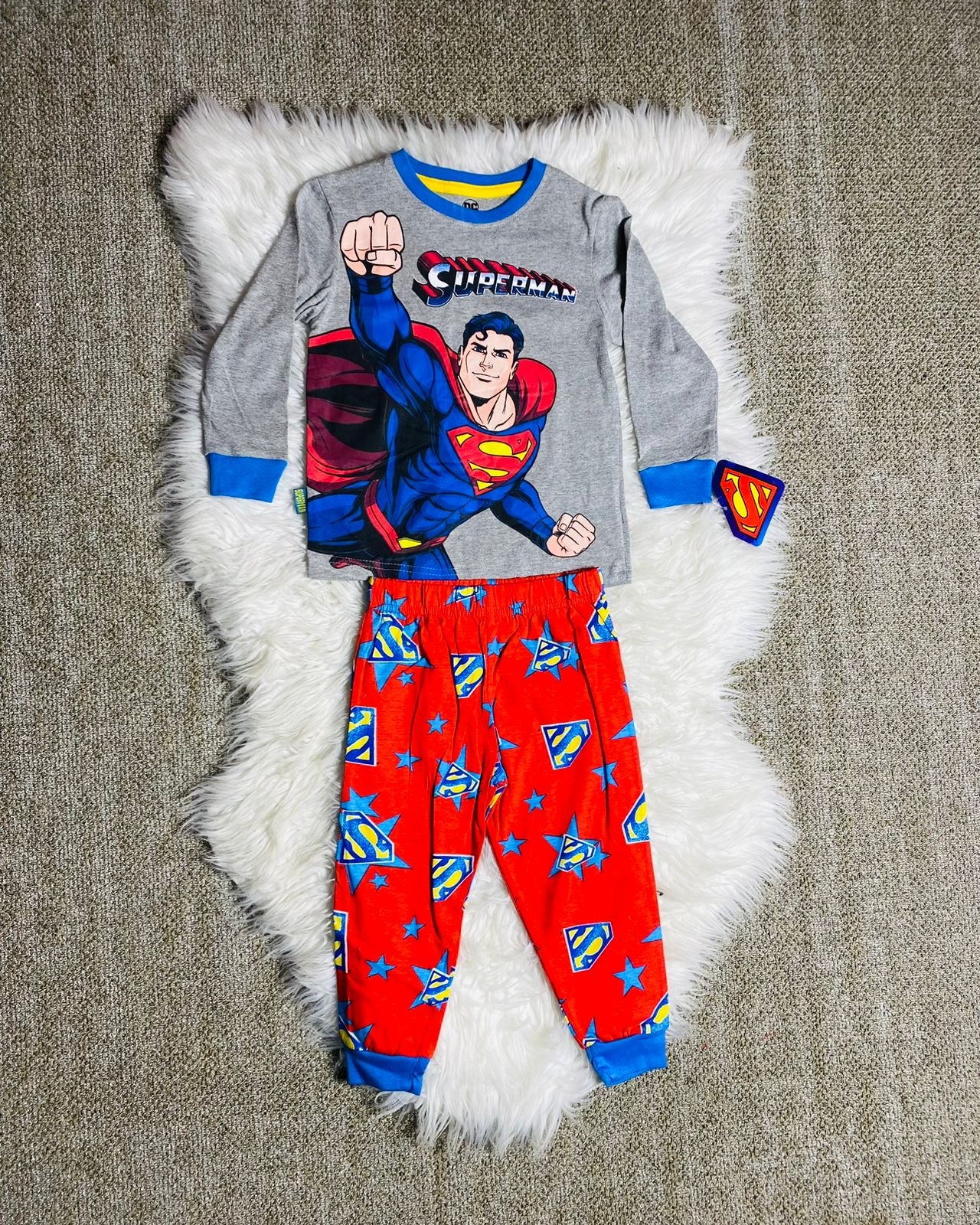 Set 2 piezas pijama superman niño