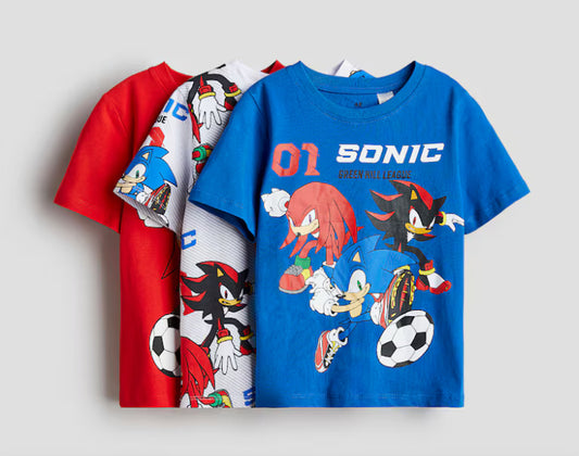 Set 3 Camisas H&M Sonic niño