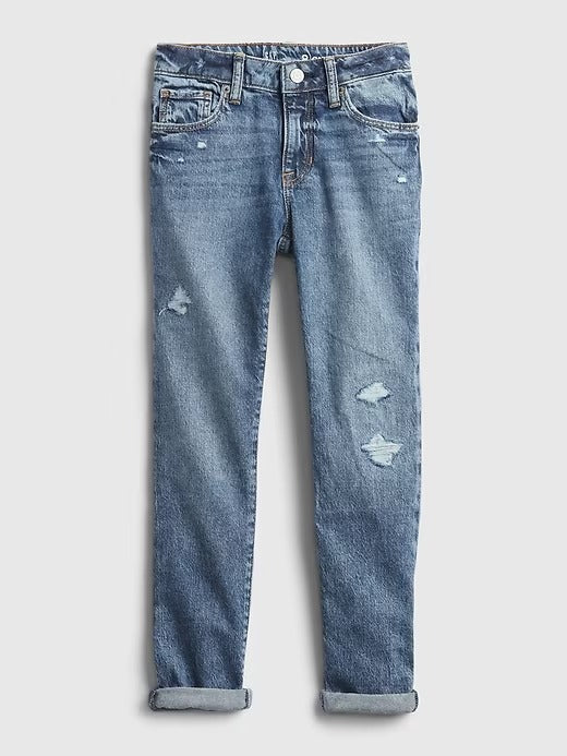 Pantalon Jeans girlfriend roto Gap Niña