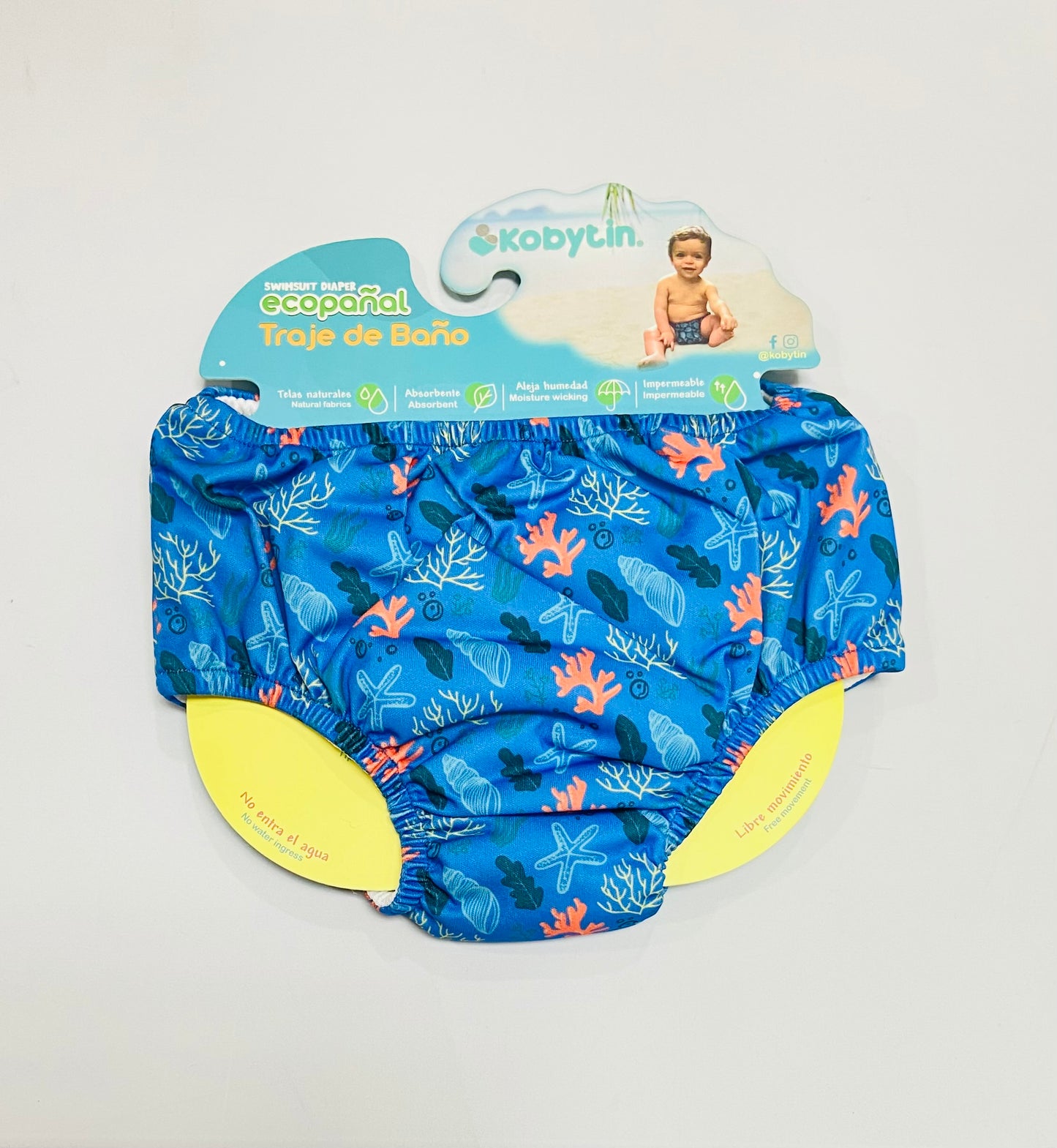 Eco Pañal KOBYTIN traje de baño bebé azul bebé Niño