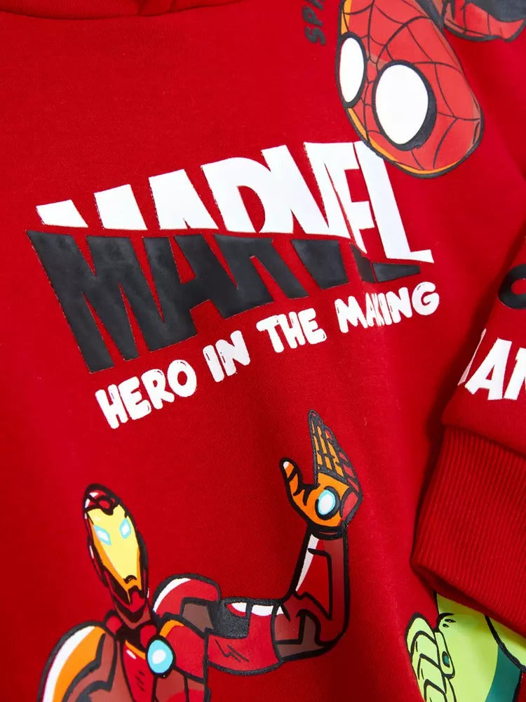 Sueter rojo hoodie gorro marvel Primark Kima Shop HN