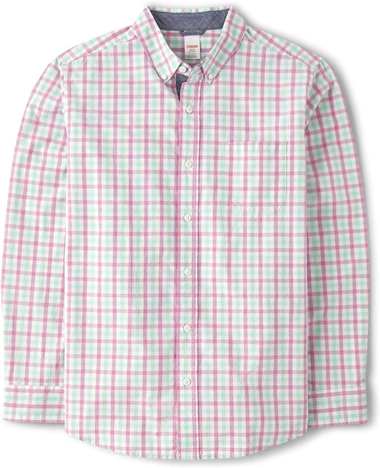 Camisa Cuadros rosado verde Hombre adulto DISPONIBLE PARA NIÑOS EN MENÚ NIÑOS