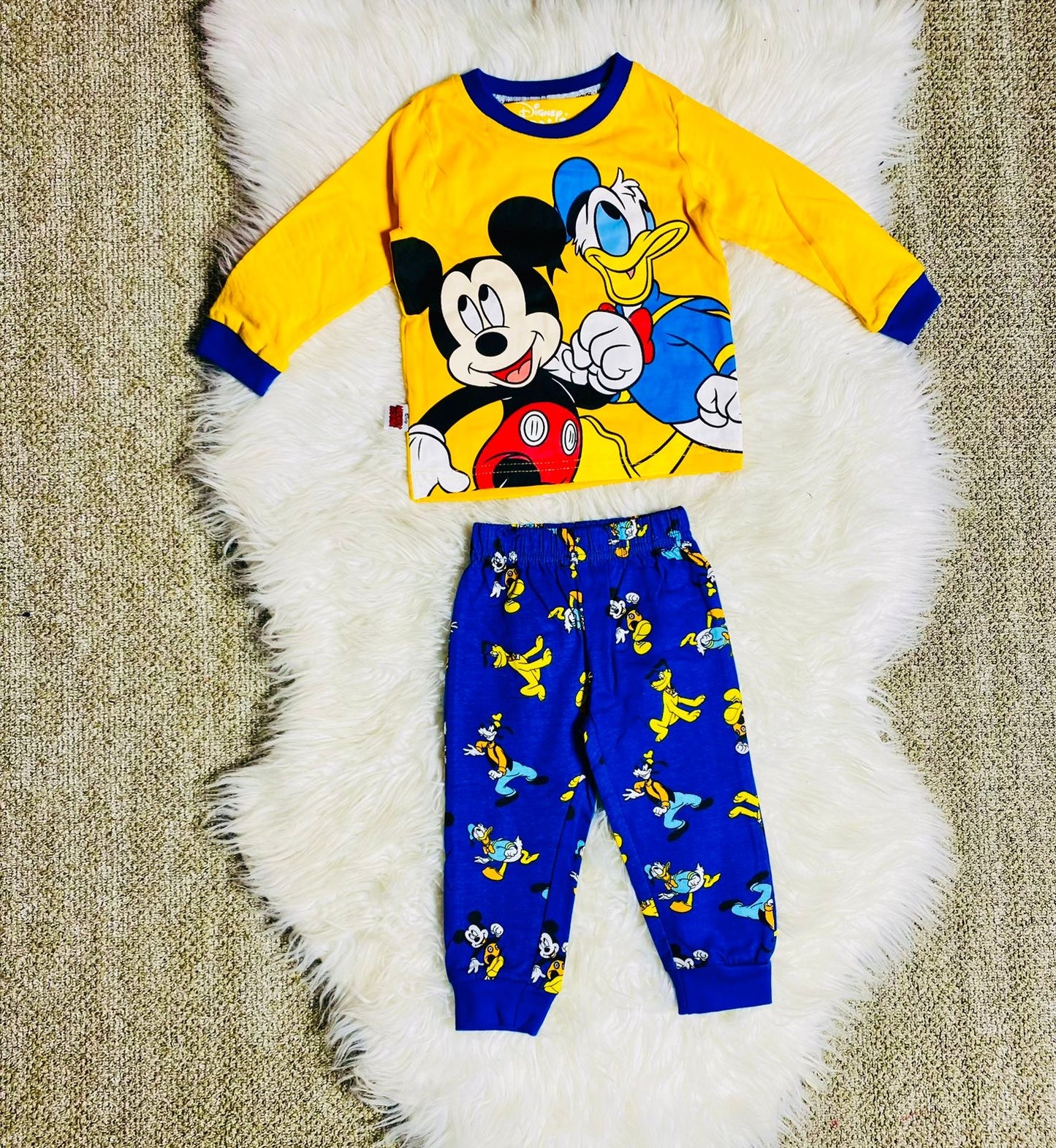 Set 2 piezas pijama Mickey camisa amarilla niño