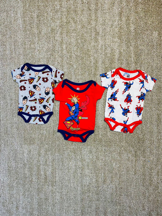 Set 3 piezas mameluco bebe niño Superman