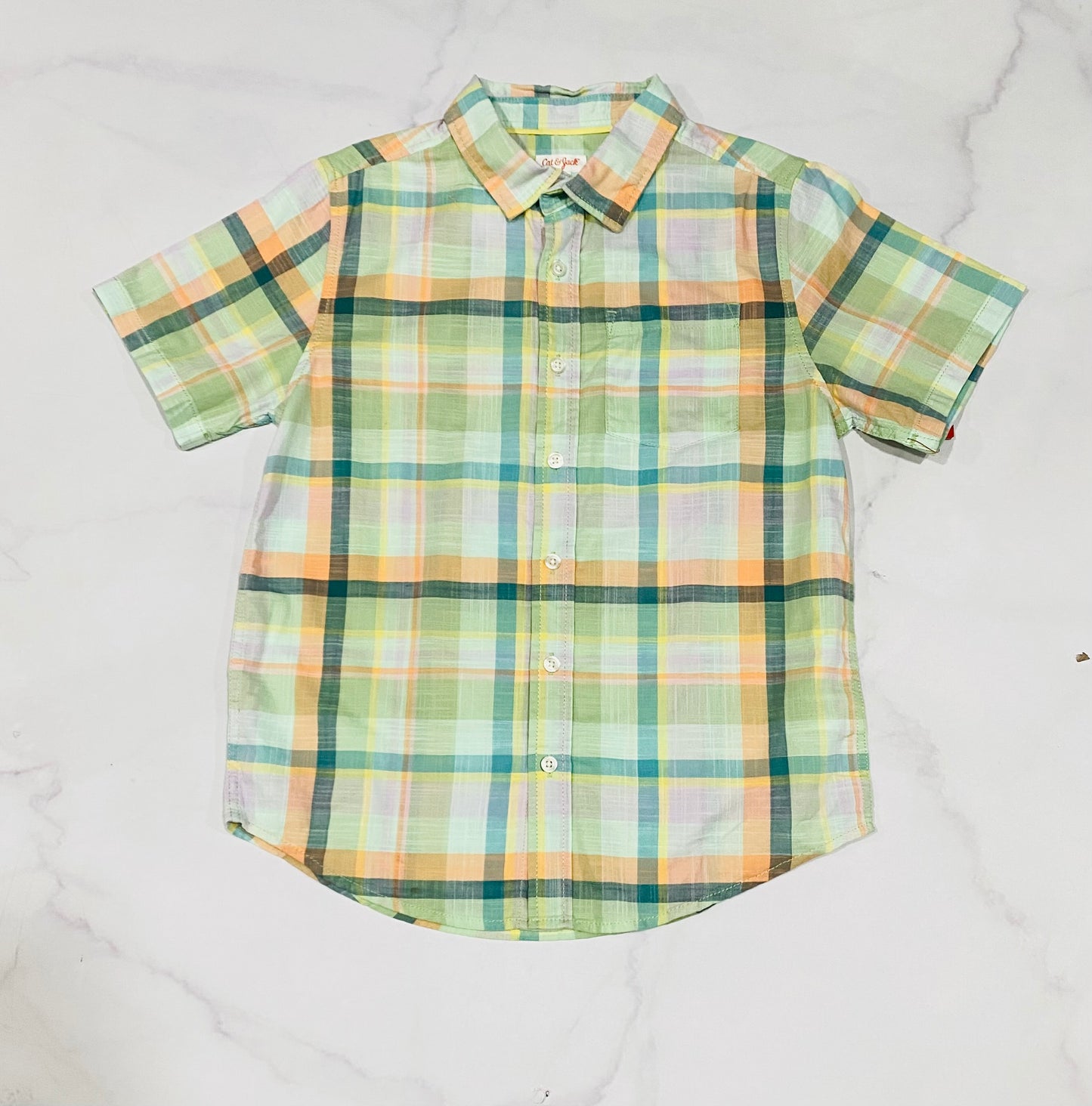 Camisa formal verde cuadros cat & jack niño