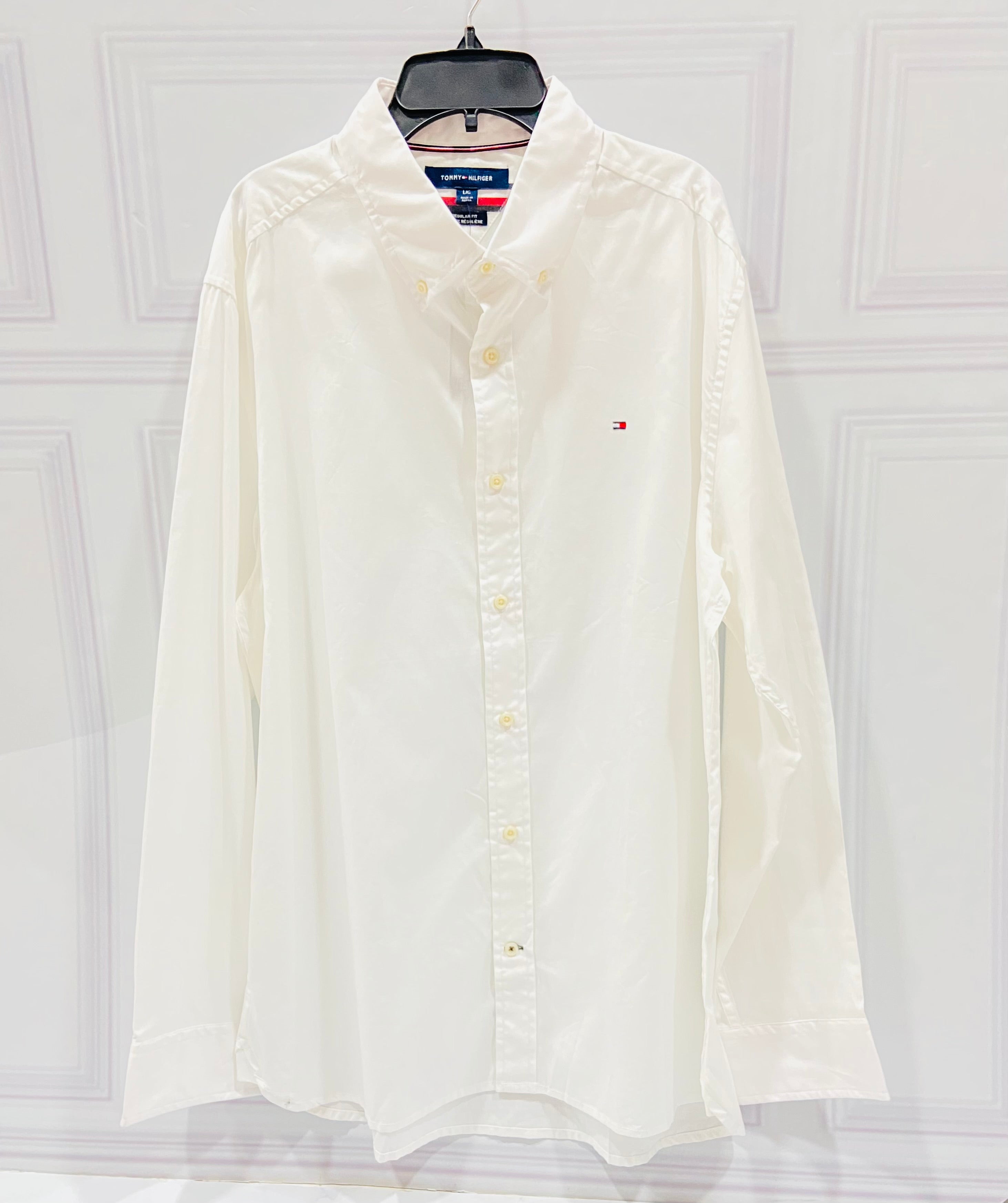 Camisa blanca tommy hilfiger hombre online