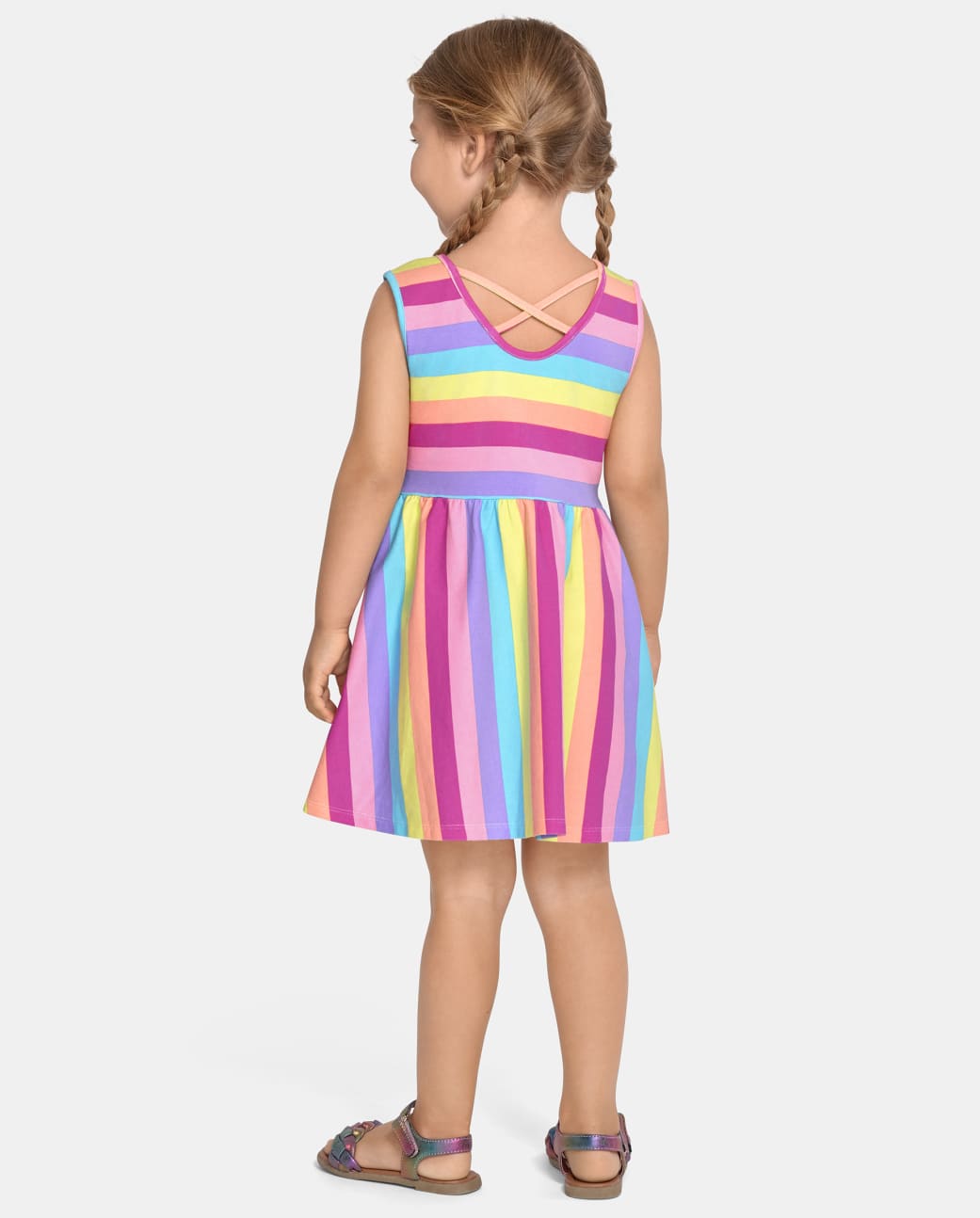 Vestido rayas colores childrens place niña