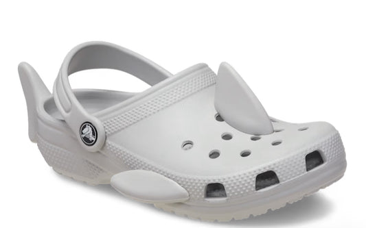 Crocs tiburón niño gris